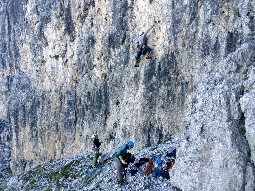 zwei Seilschaften wiederholten die Tour ein paar Tage nach der Rotpunkbegehung