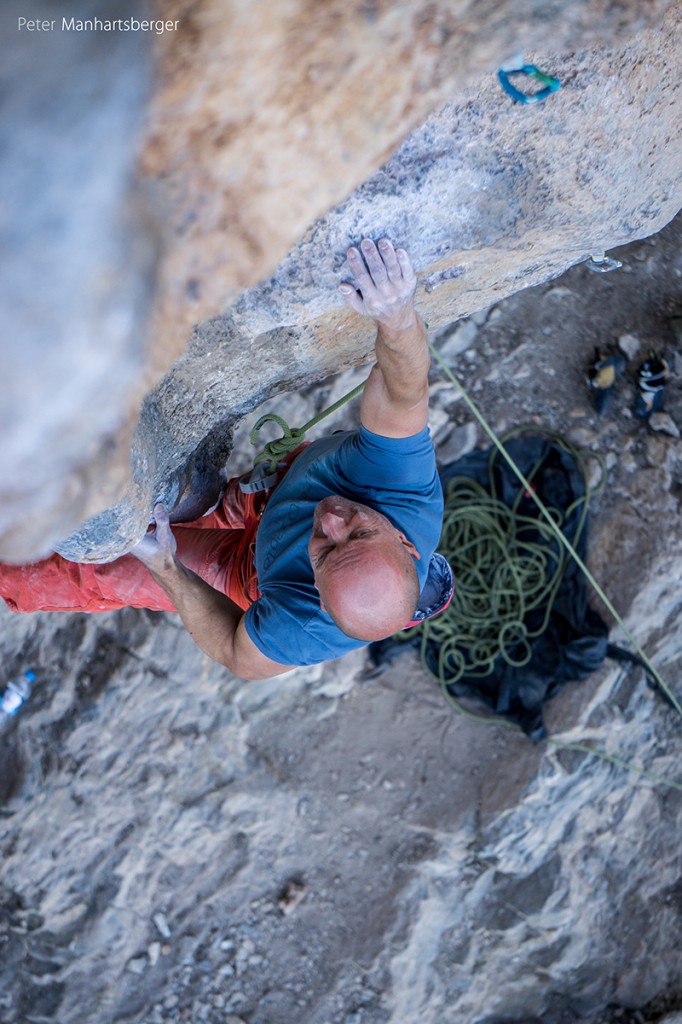 Michael in der "Syrtaki Lessons" 7c+ im Secret Garden