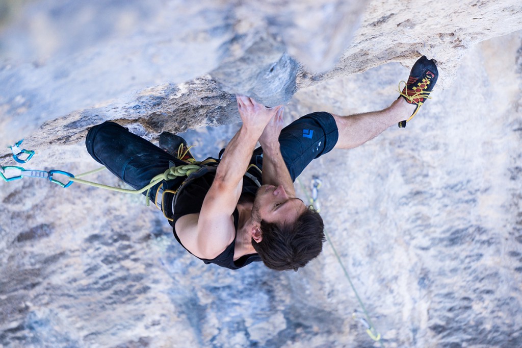 Clemens in der wundervollen "Hogo Fogo" 7c an der Olympic Wall